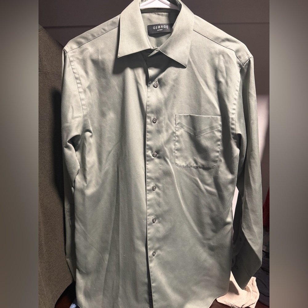 George Men's Sage Dress Shirt